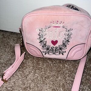 Juicy Couture Blush Pink Embroidered Crossbody Bag
